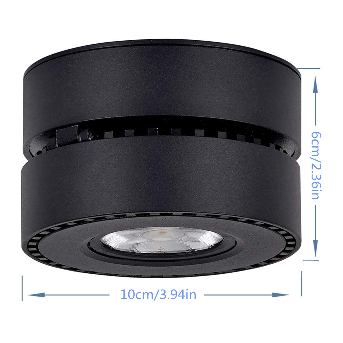 Dimmable Art Ceiling Spotlight LED - 360° Adjustable Surface Mounted Dimming 12W COB Lighting Indoor Ceiling Downlight Aluminum Wall Spot Light
