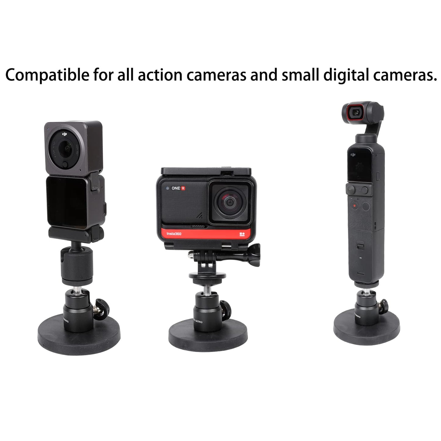 PellKing Magnet Camera Mount for GoPro Insta360 Akaso DJI Action,with Rotation Ball Head Super Strong Rubber Coating Neodymium Magnet for Car