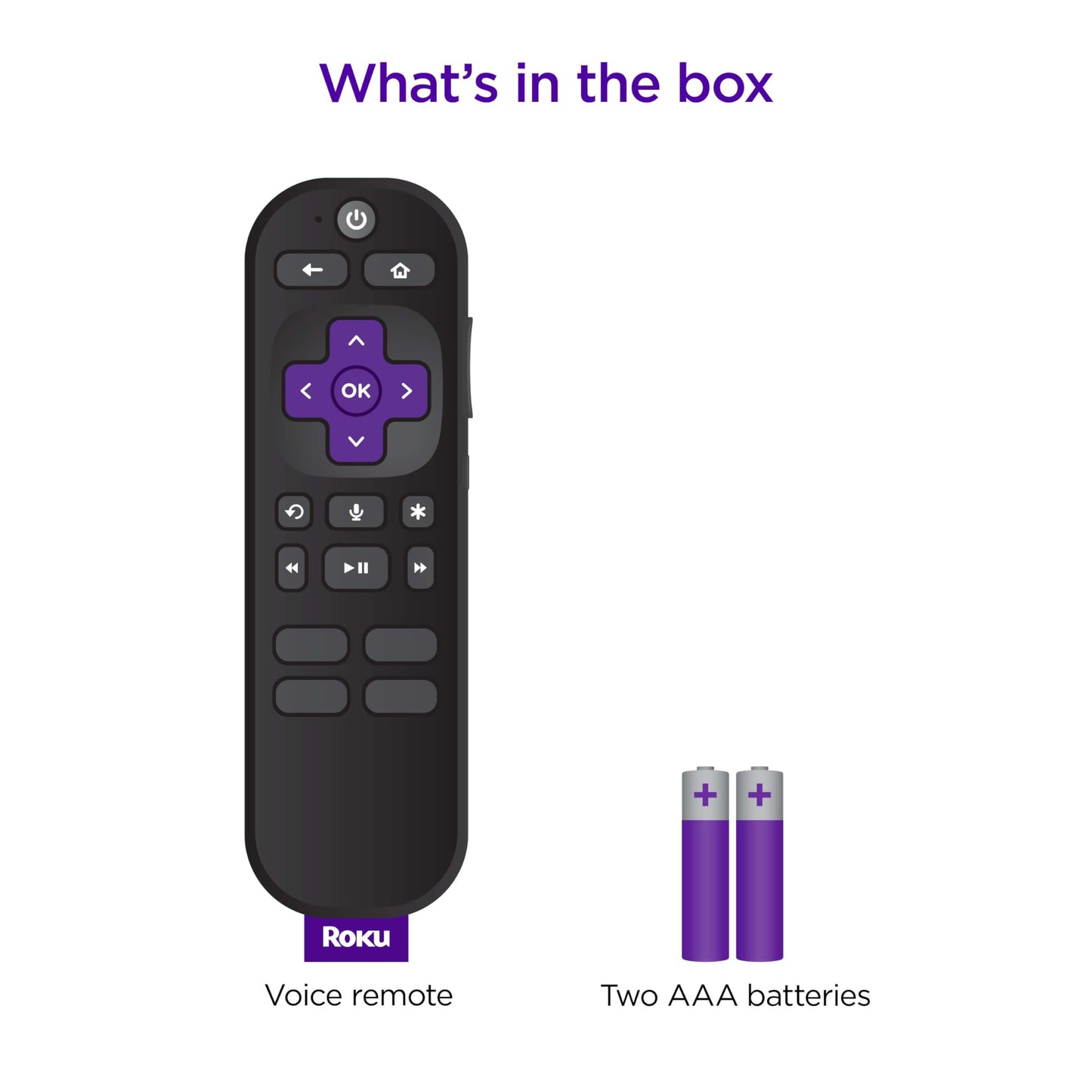 Roku Voice Remote | Replacement TV Remote Control with Voice Control, Simple Setup, & Pre-Set App Shortcuts - Compatible with Roku TV, Players