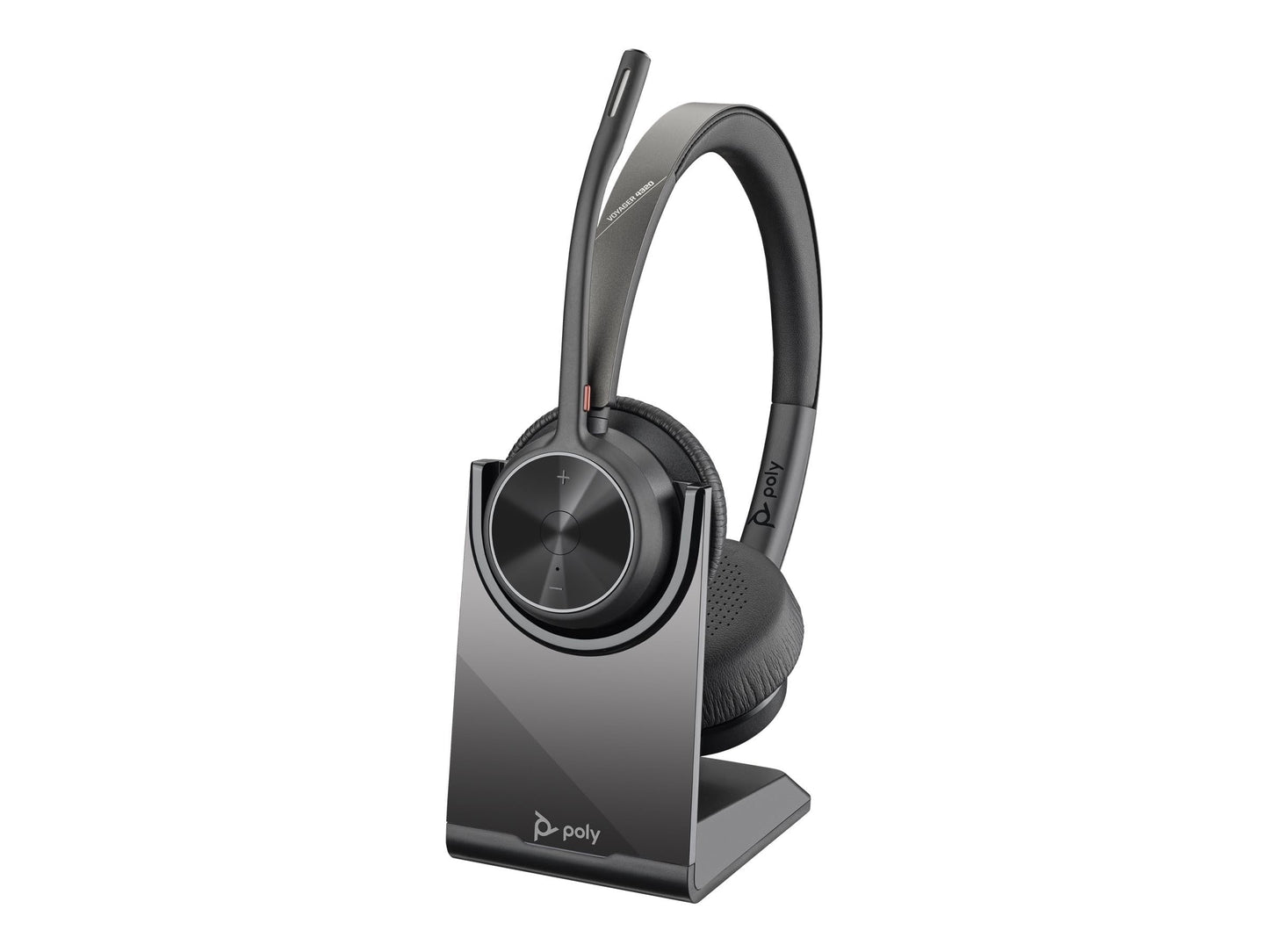 Poly - Voyager 4320 UC Wireless Headset + Charge Stand (Plantronics) - Headphones with Boom Mic - Connect to PC/Mac via USB-A Bluetooth Adapter, Cell…