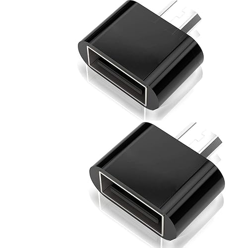 Micro USB OTG to USB Adapter, Mvpone Micro USB Male OTG to USB Female Adapter, USB On The Go Adapter 2 Pack (Black)