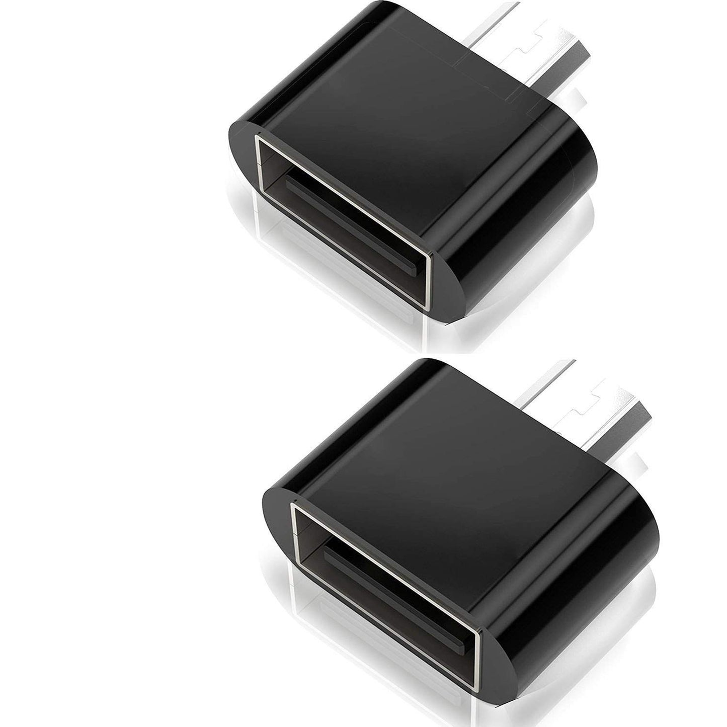 Micro USB OTG to USB Adapter, Mvpone Micro USB Male OTG to USB Female Adapter, USB On The Go Adapter 2 Pack (Black)