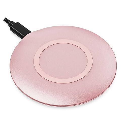 15W Wireless Charger Fast Pink Compatible with Samsung Galaxy S25 Ultra, Charging Pad Slim Quick Charge