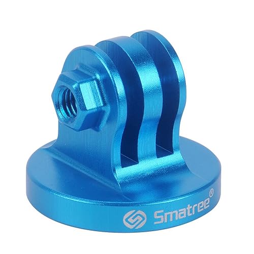 Smatree Aluminum Tripod Mount Adapter Compatible for Gopro Hero 13/ 12/11/10/9/8/7/6/5/4/3+/3/2/1 HD/DJI OSMO Action 5 Pro/4/3 Camera, Blue