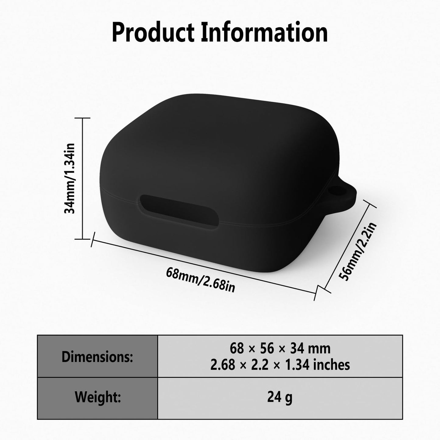Geiomoo Silicone Case for Anker Soundcore P30i, Protective Cover with Carabiner (Black)
