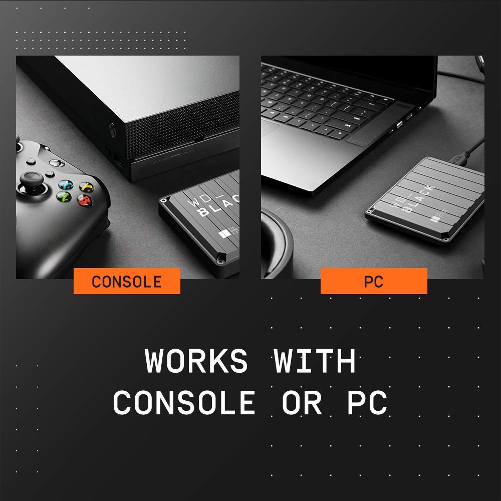 WD_BLACK 4TB P10 Game Drive, Portable External Hard Drive, Works with Playstation, Xbox, & PC - WDBA3A0040BBK-WESN