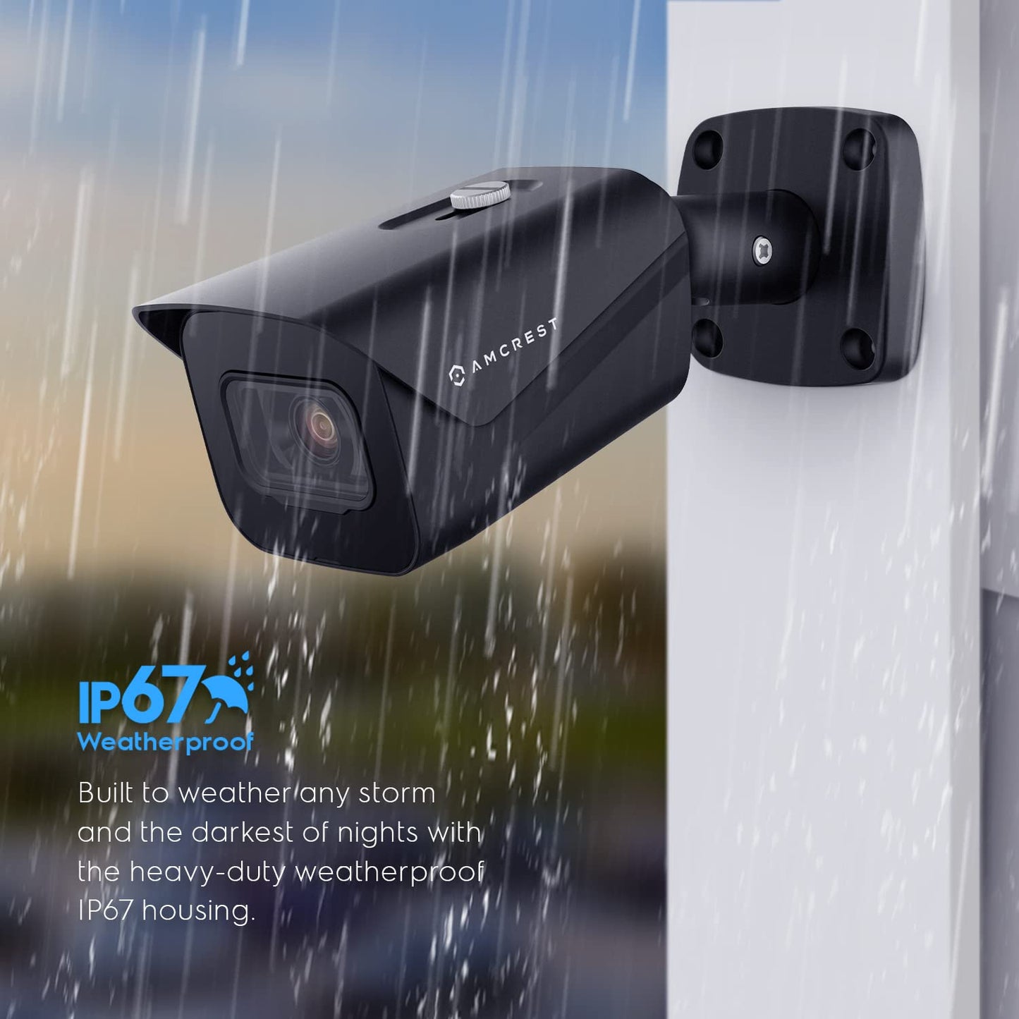 Amcrest UltraHD 4K (8MP) Outdoor Bullet Security IP POE Camera, 98ft NightVision, 2.8mm Lens, IP67 Weatherproof, 256GB MicroSD Recording, Black