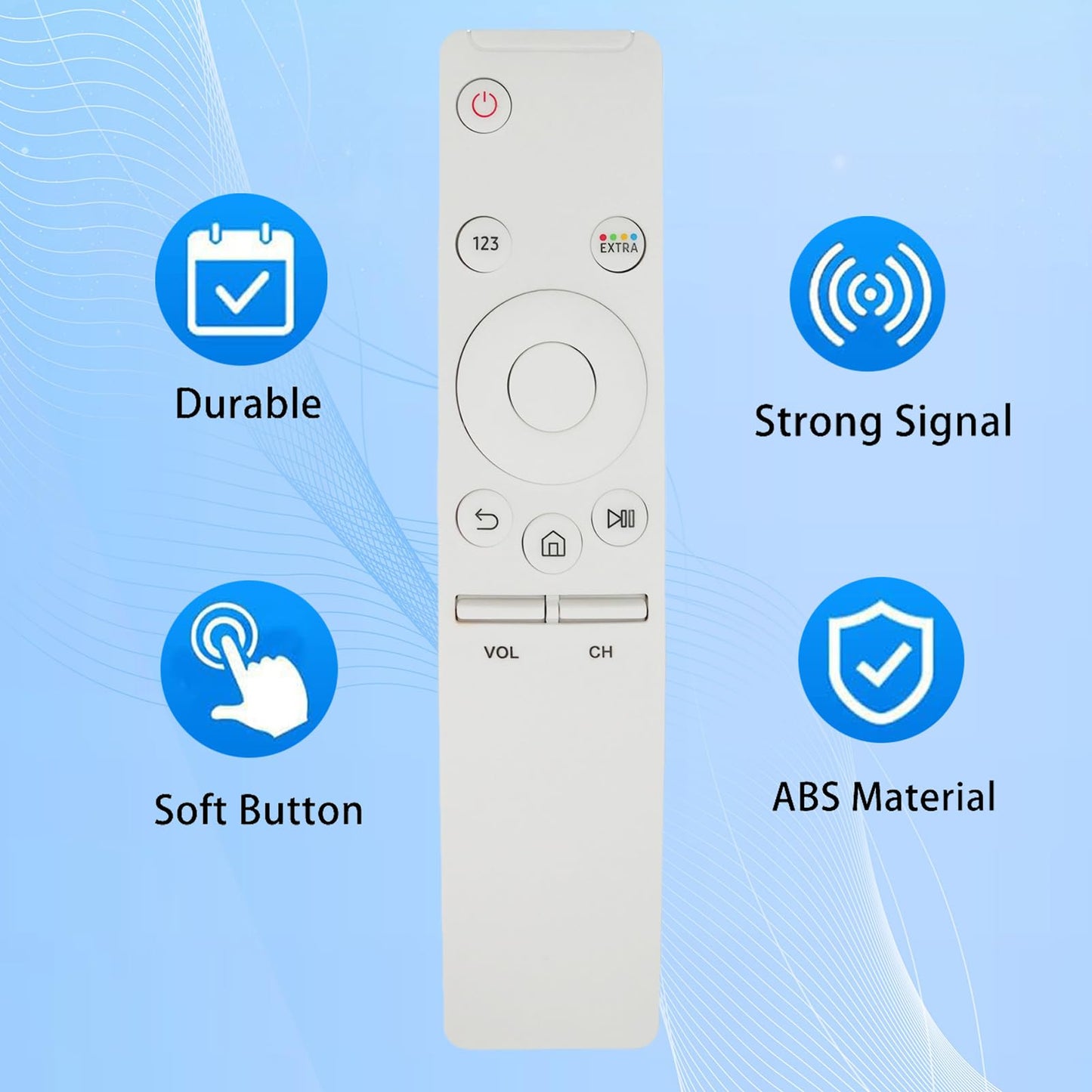 Universal Remote Control BN59-01260A -White- fit for Samsung Smart TV UN43KU630DFXZA UN55KU6300FXZA UN50KU6300FXZA UN60KU6300FXZA UN50KU630DFXZA