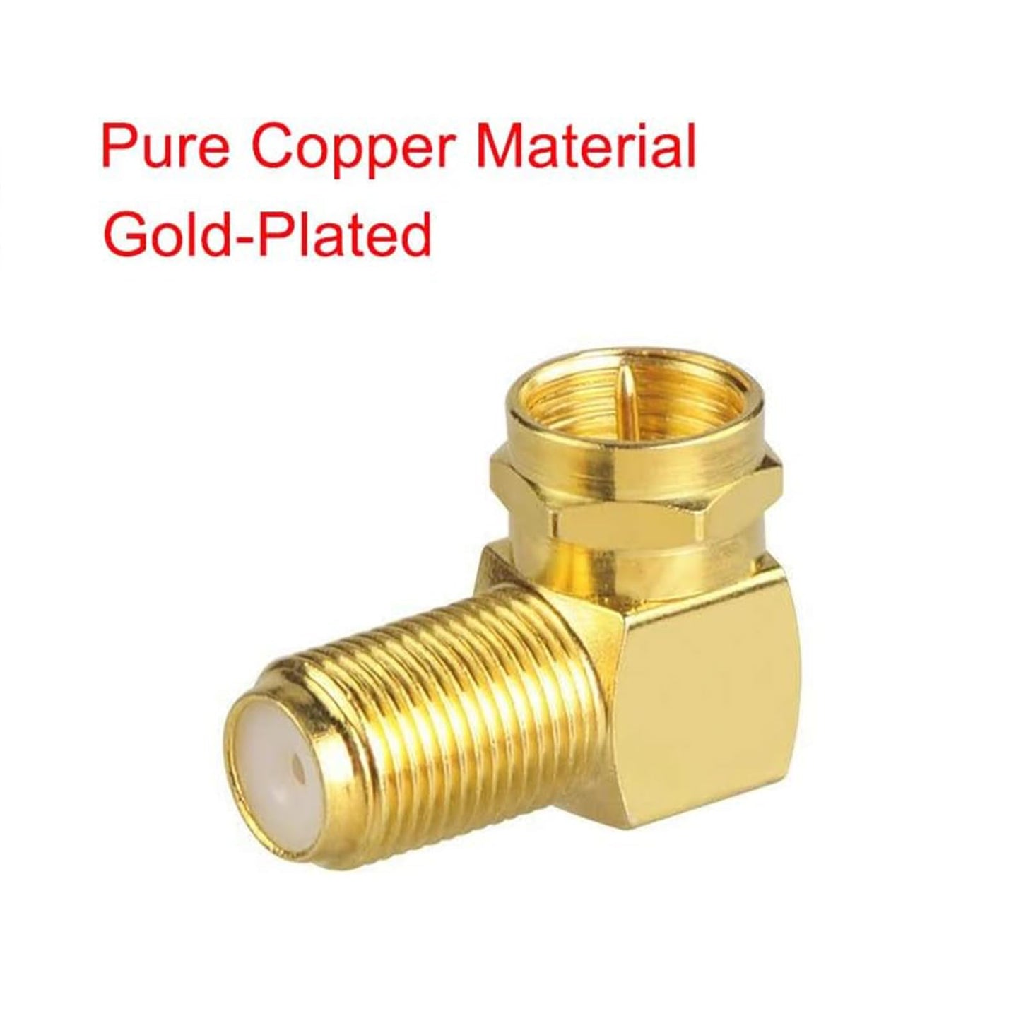 VCE 5-Pack 90 Degree Coaxial Connector, Right Angle F-Type RG6 Male to Female Adapter Gold Plated
