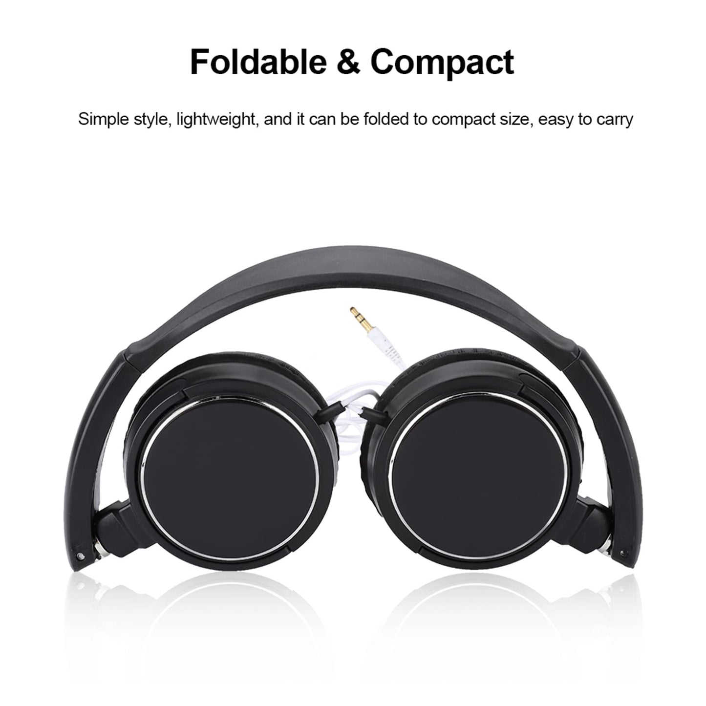 Foldable Head Mounted Headphone Mini Wired Headset Hands Compact Stereo HiFi Music Headset Support Rotatable Ear Cup Adjustable Headband Support TF…