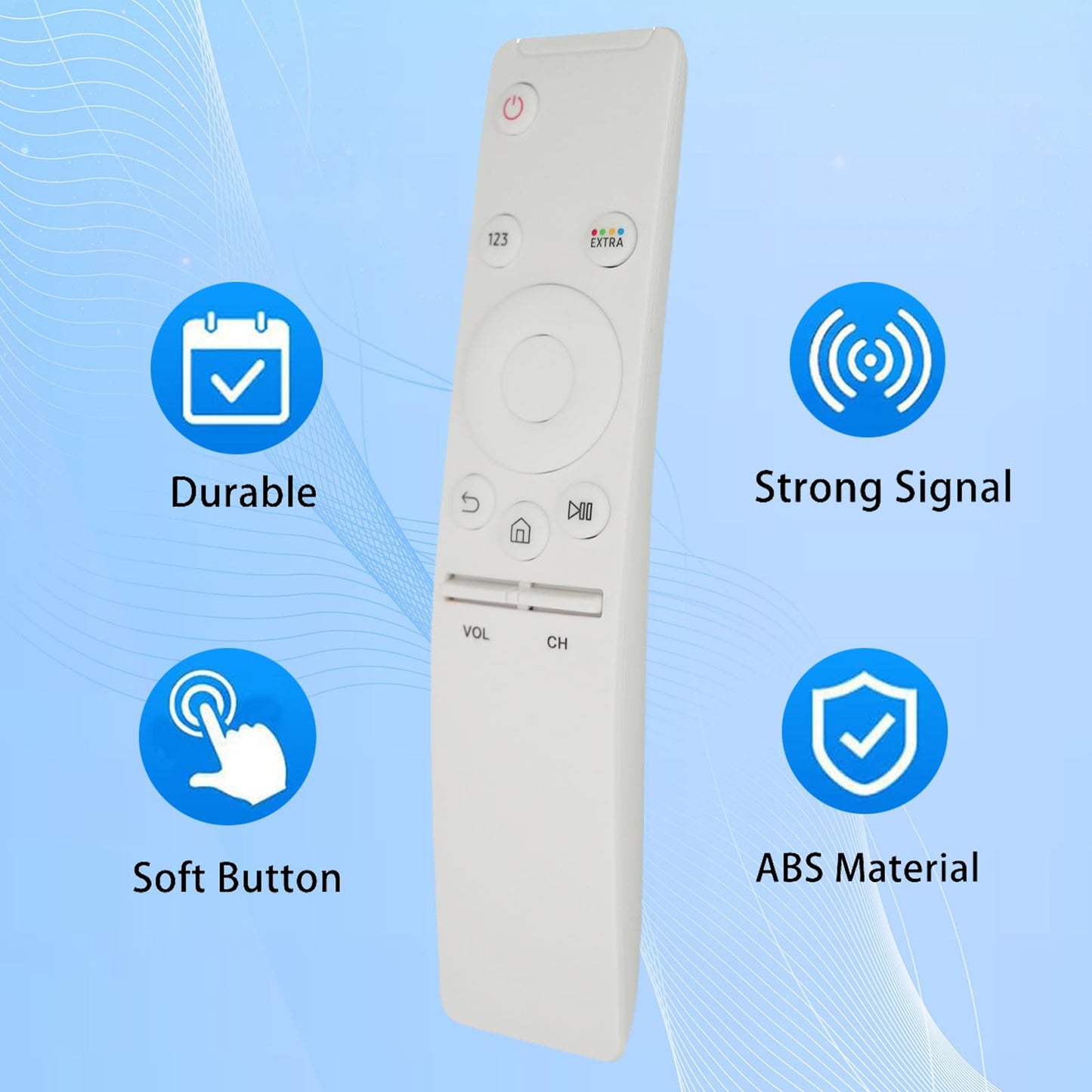 Universal Remote Control BN59-01260A -White- fit for Samsung Smart TV UN40KU6300FXZA UN40K6250AFXZA UN43KU6300FXZA UN49K6250AFXZA UN49KU650DFXZA