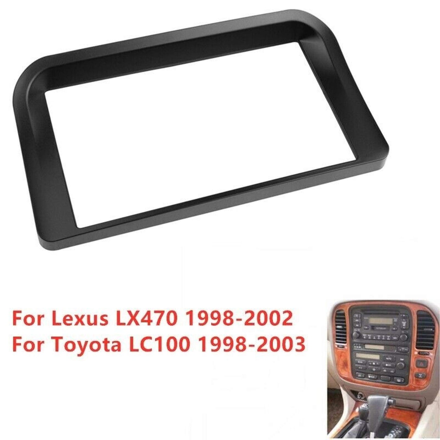 Mhakrl Car Radio Fascia Panel Dash Trim Kit DVD Frame Fit for Lexus LX470 1998-2002 Toyota LC100 1998-2003 2001 2000 1999 2 Din