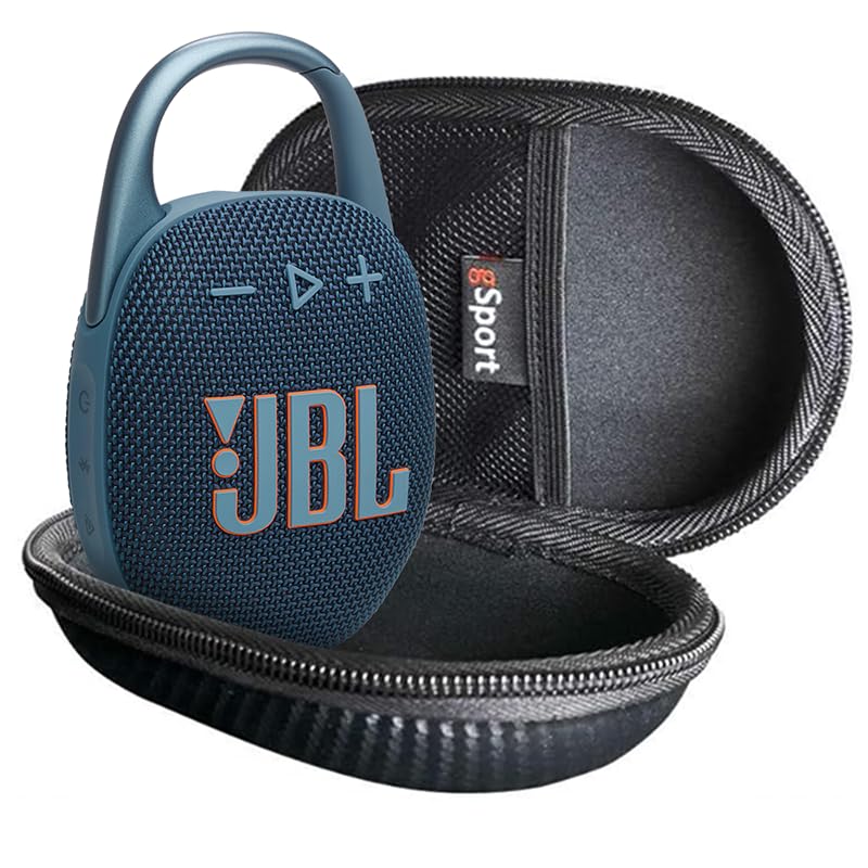 JBL Clip 5 Ultra Portable Bluetooth Speaker with gSport Carbon Fiber Case (Blue)