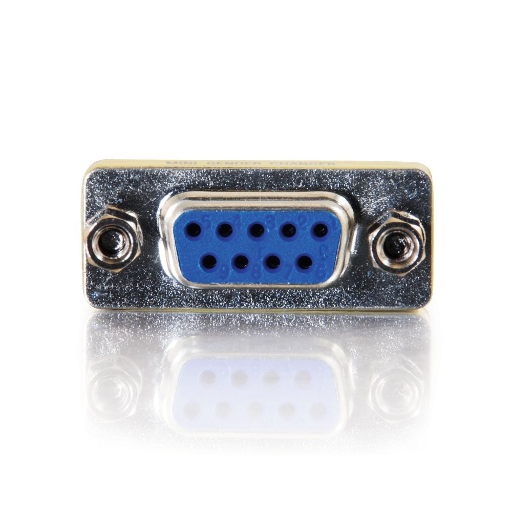 C2G 02781 DB9 F/F Serial RS232 Mini Gender Changer/Coupler, Nickel 1.5 Inch