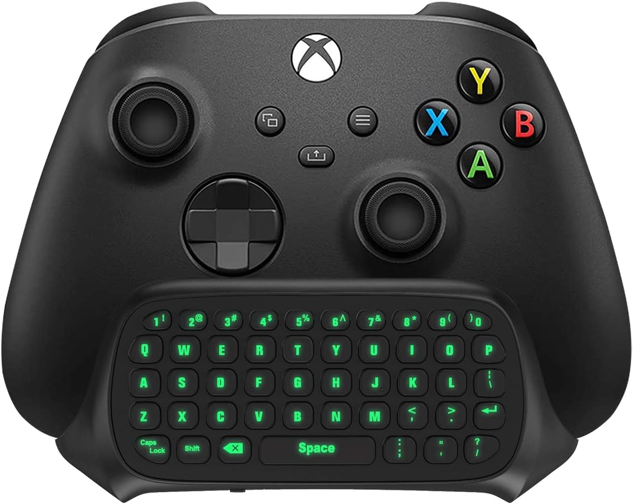 TiMOVO Green Backlight Keyboard for Xbox One, Xbox Series X/S,Wireless Chatpad Message KeyPad with Headset & Audio Jack,Mini Game Keyboard Fit Xbox
