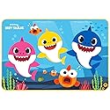 Franco Shark Kids Bath Rug Mat, Polyester Foam, Skid-Resistant, 30" x 20", Blue