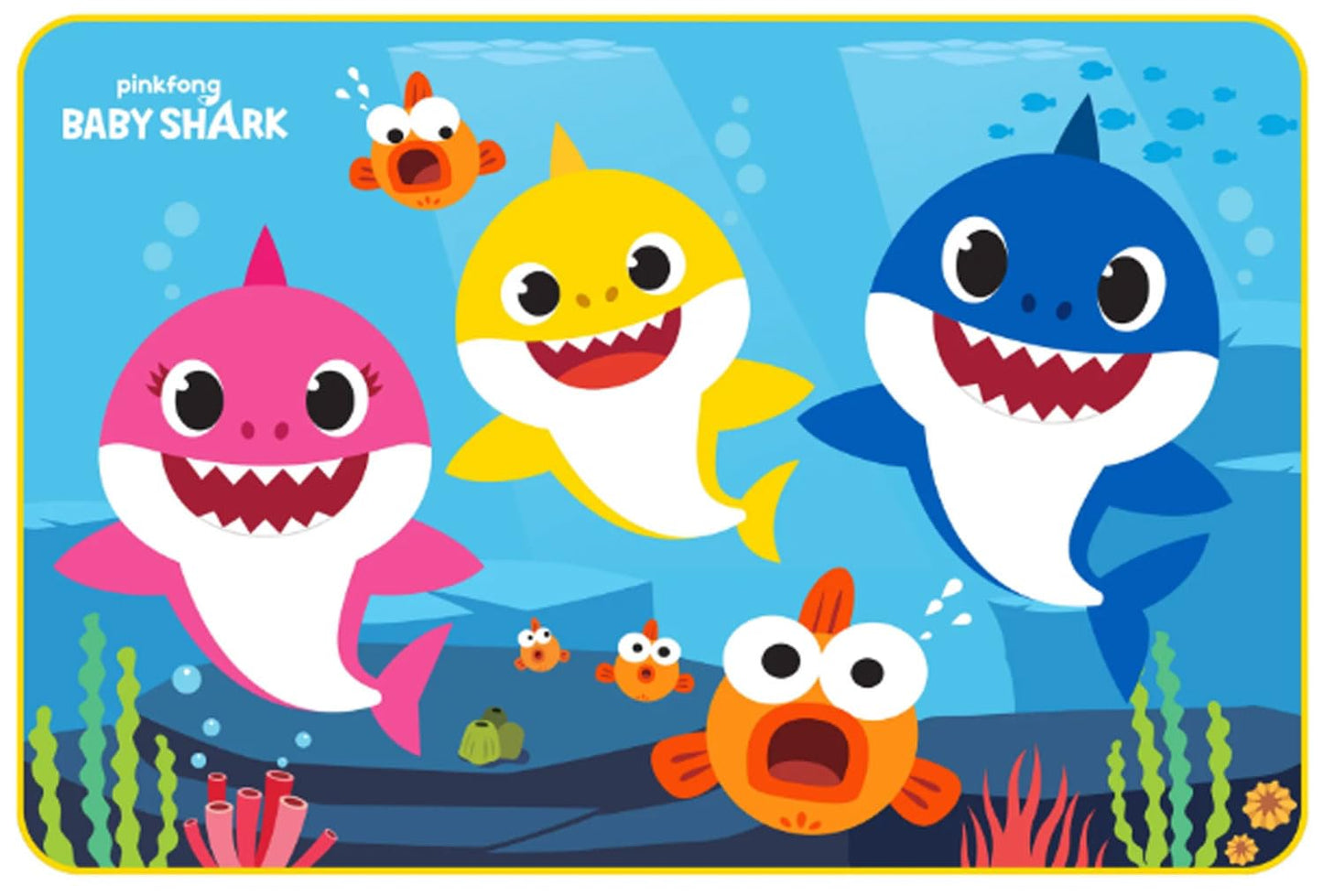 Franco Shark Kids Bath Rug Mat, Polyester Foam, Skid-Resistant, 30" x 20", Blue