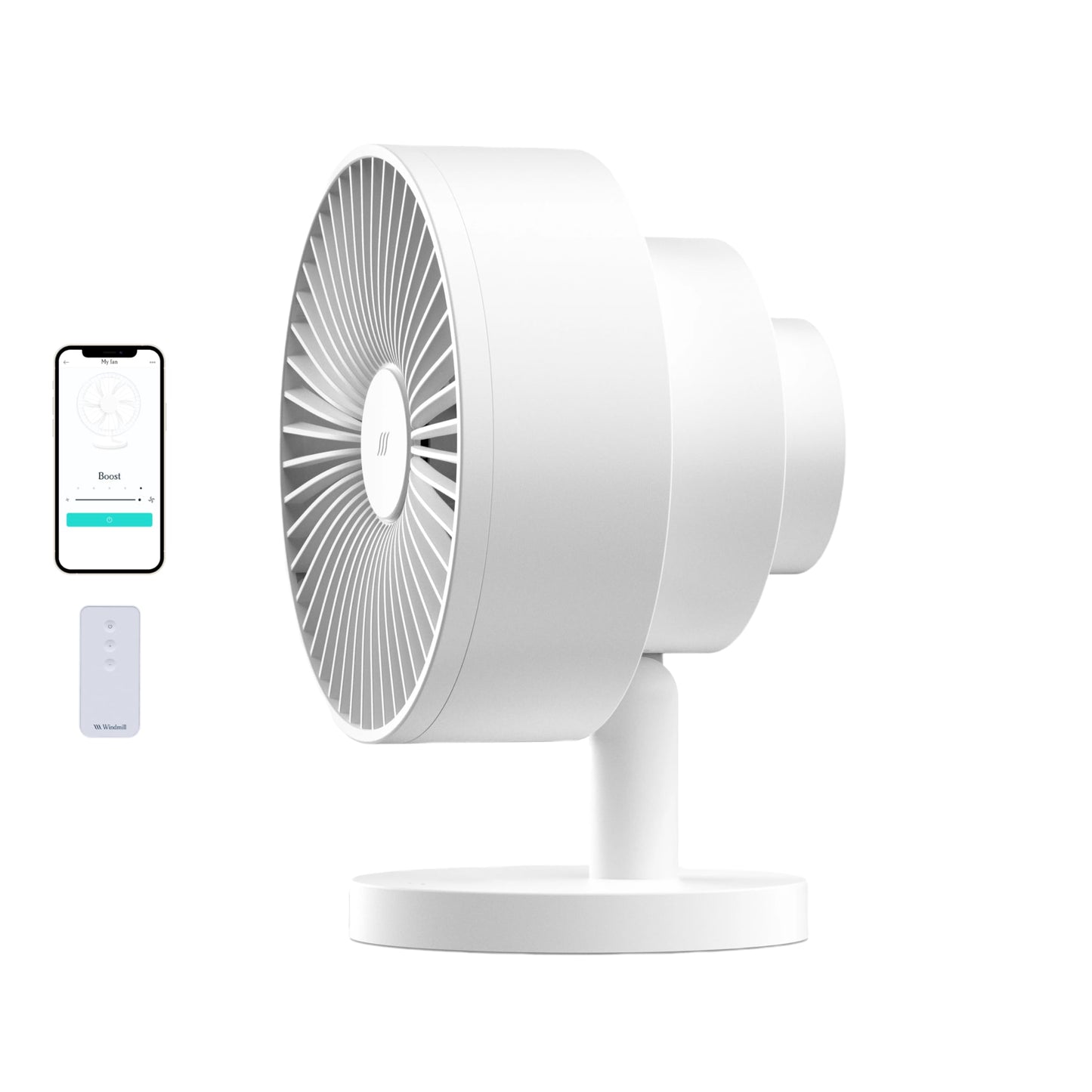 Windmill Smart Fan, Ultra-Quiet 2-in-1 Air Circulator with Remote