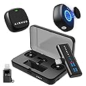 AIRHUG Wireless Lavalier Microphone for iPhone/Android/PC, 60H Battery, 48KHz 24Bit, Plug-Play Lightning/USB-C, 3 Recording Modes, AI Noise