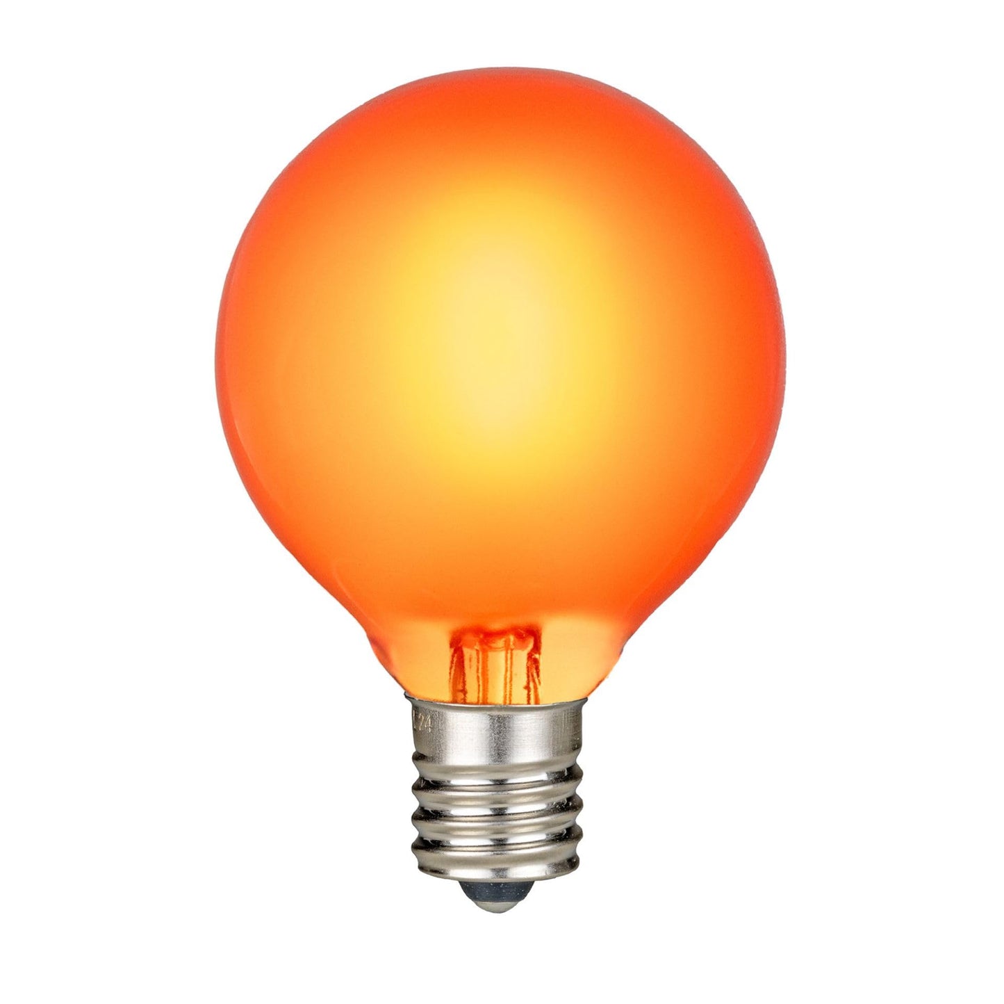 RetroGlo Satin Orange G40 LED Globe Bulbs, 25 Pack, E12 Candelabra Base