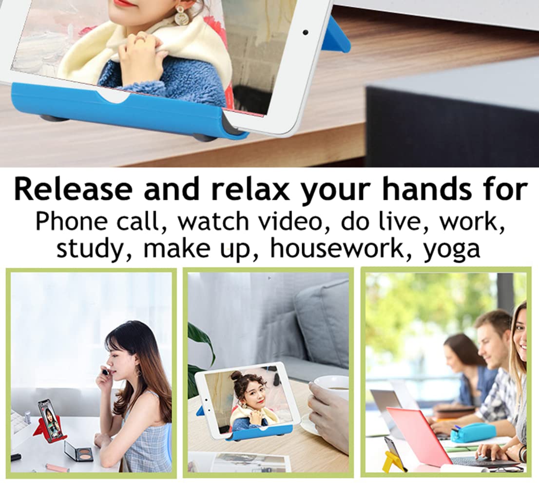 JUSDIQIR Cell Phone Stand for Desk Foldable Cell Phone Holder Desk Tablet Holder Mobile Phone Dock, Multi-Angle Universal Adjustable Tablet Dock