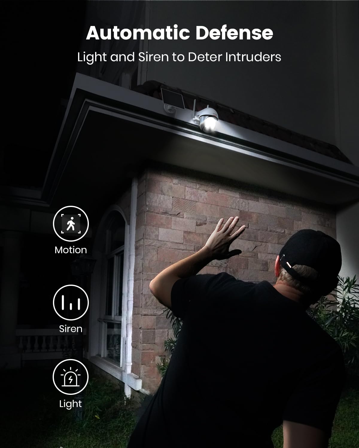 DEKCO Security Cameras Wireless Outdoor, Solar Powered, Panoramic PTZ, Auto Motion Tracking, True 2K, Color Night Vision, Spotlights, 2-Way Talk, 2
