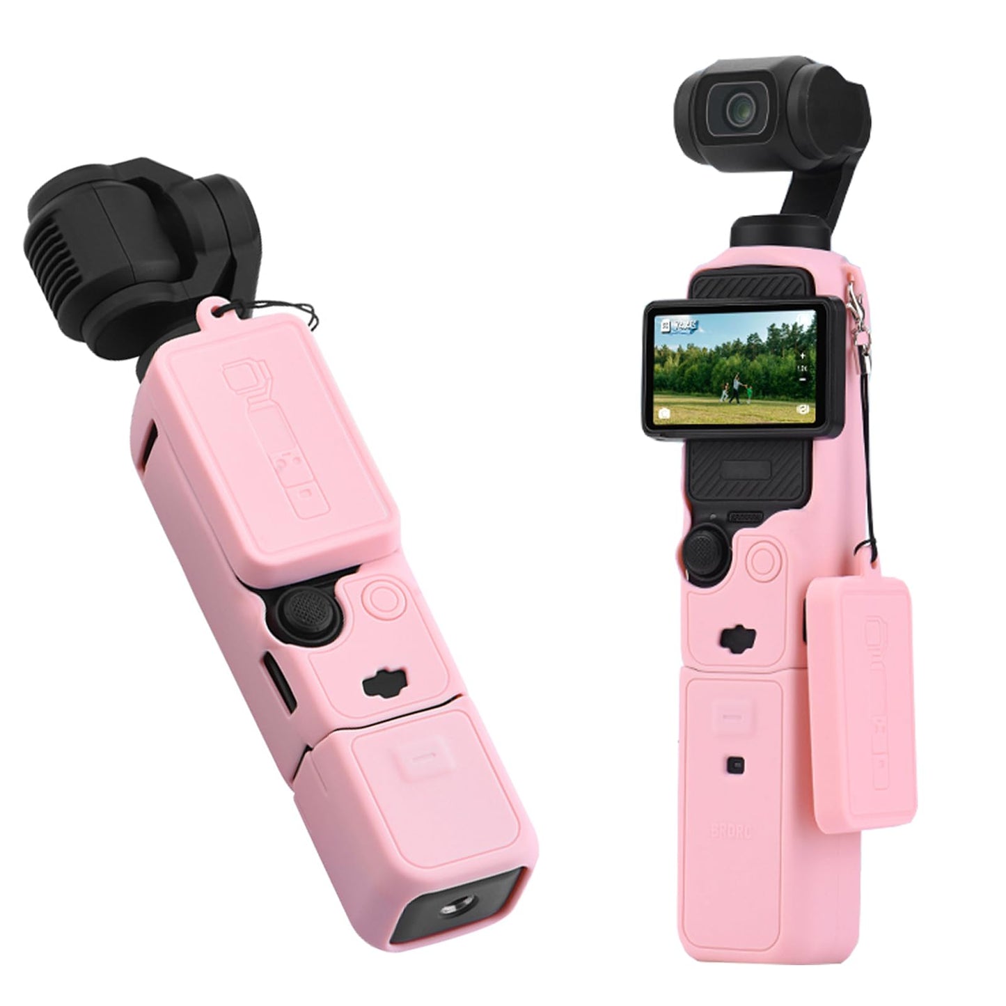 Buziba Silicone Protective Case Cover for DJI Osmo Pocket 3 Silicone Sleeve Protective Cover Handheld Gimbal Action Camera Accessories(Pink)