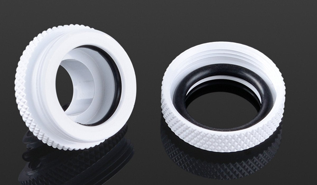 Bitspower 4-Pack G1/4" Multi-Link Fitting for 14mm OD Rigid Tubing, White, Desktop Water Cooling Component