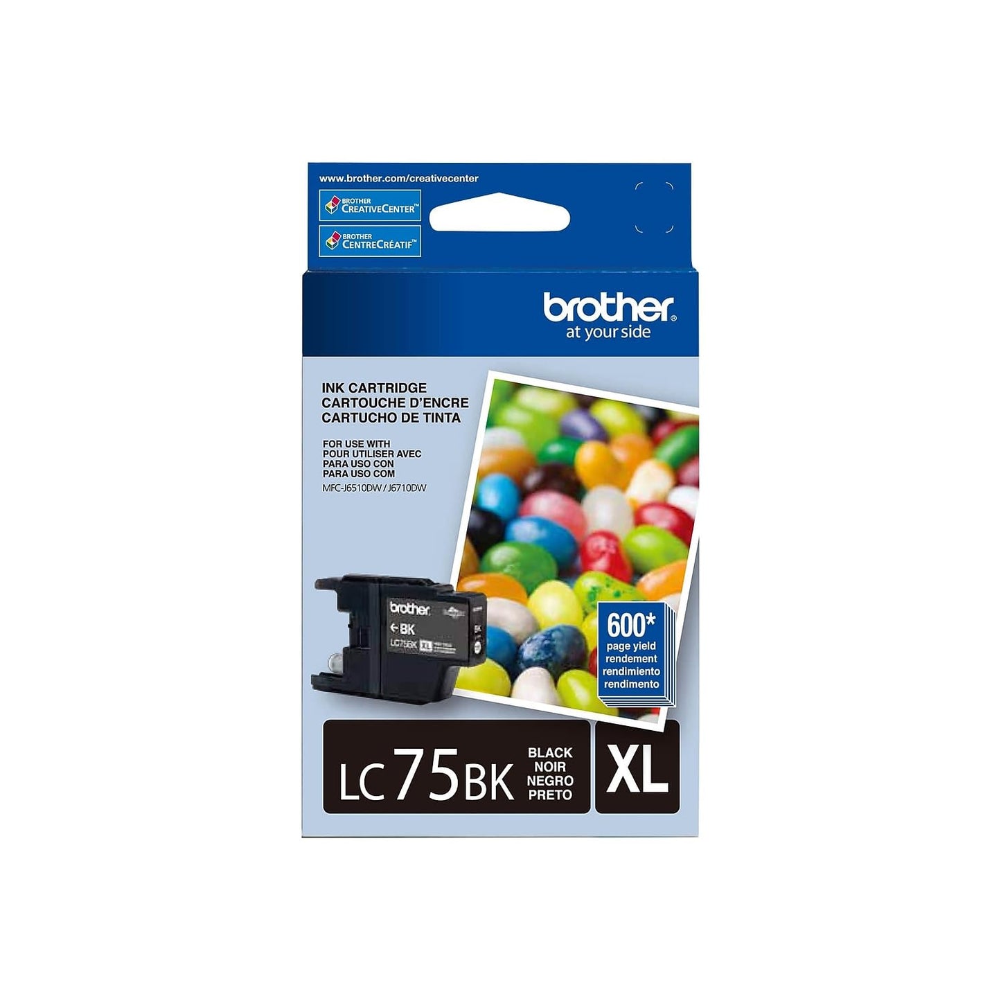 Brother LC 75 High Yield Ink Cartridge (Black) in Retail Packaging