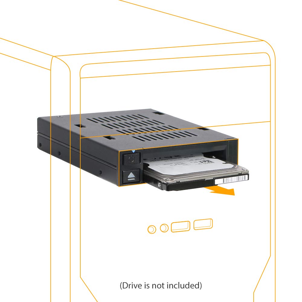 ICY DOCK 1 Bay 2.5 SAS/SATA HDD/SSD Docking Enclosure for External 3.5” Bay | flexiDOCK MB521SP-B