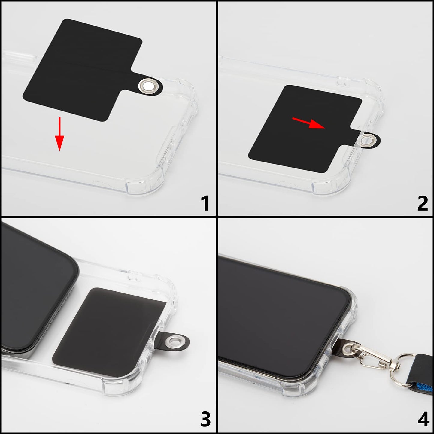 Tsocent Cell Phone Lanyard, Universal 5× Phone Crossbody Lanyard for Around the Neck, 5× Wrist Phone Strap and 10× Mixed Colors Patch Compatible