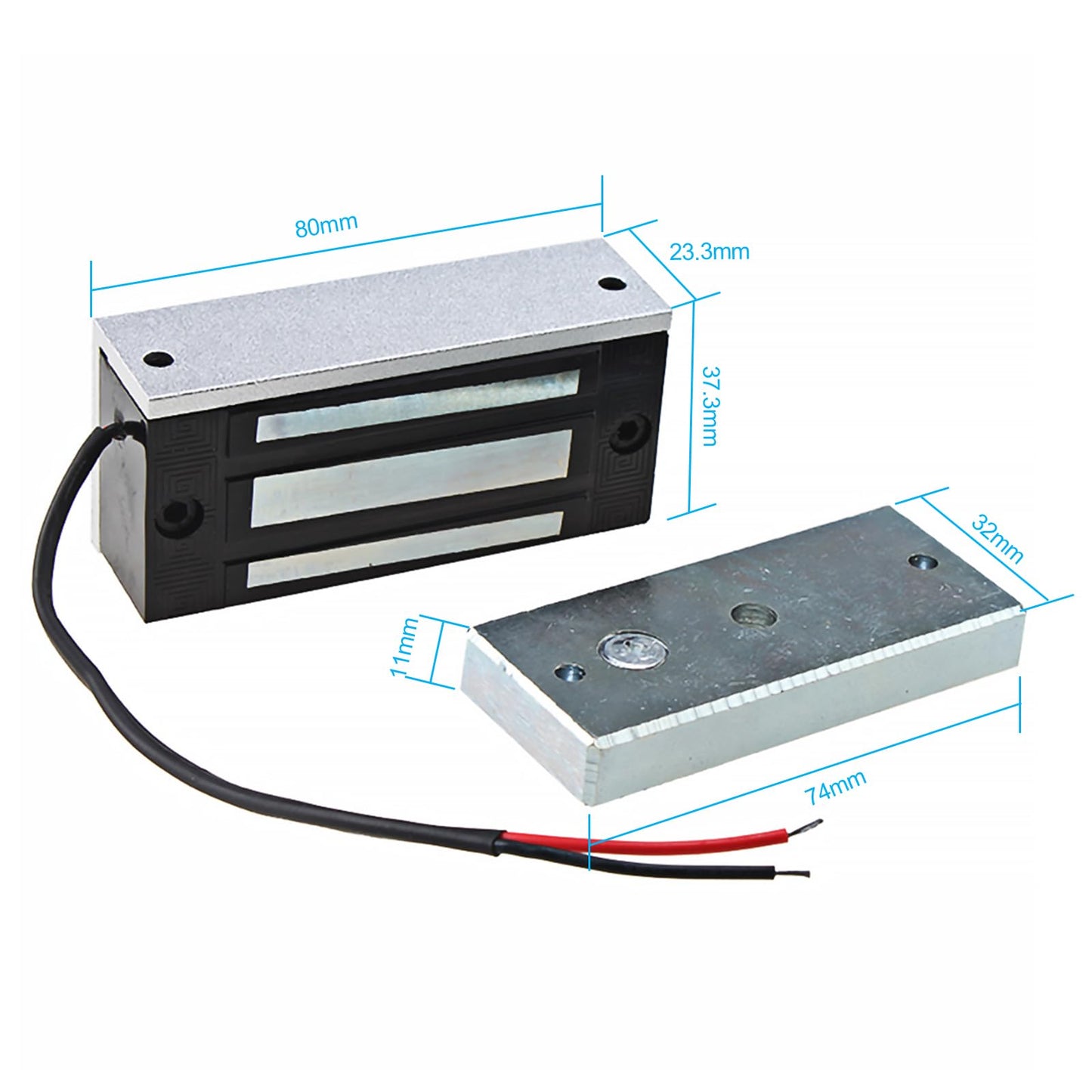 AGPtek® 60kg 130LBs Holding Force Electric Magnetic Lock for Door Access Control System Electromagnet Fail-Safe NC Mode