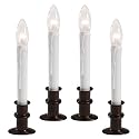 612 Vermont Ultra-Bright LED Window Candles with Timer, Battery Operated, Slim-Line Metal Base, VT-2813-AW-4R (Antique Bronze, Pack of 4)