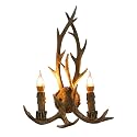 Mahugde Vintage Deer Antler Wall Light 110V Farmhouse Candle Light Rustic Country Style Farmhouse Wall Light with E14 Base for Bedroom Bathroom