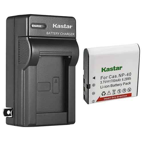 Kastar 1-Pack NP-40 Battery and AC Wall Charger Replacement for Minolta MN4K100Z 4K Ultra HD, Minolta MN4K30NV 4K Ultra HD / 30 MP, Minolta MN100HDZ