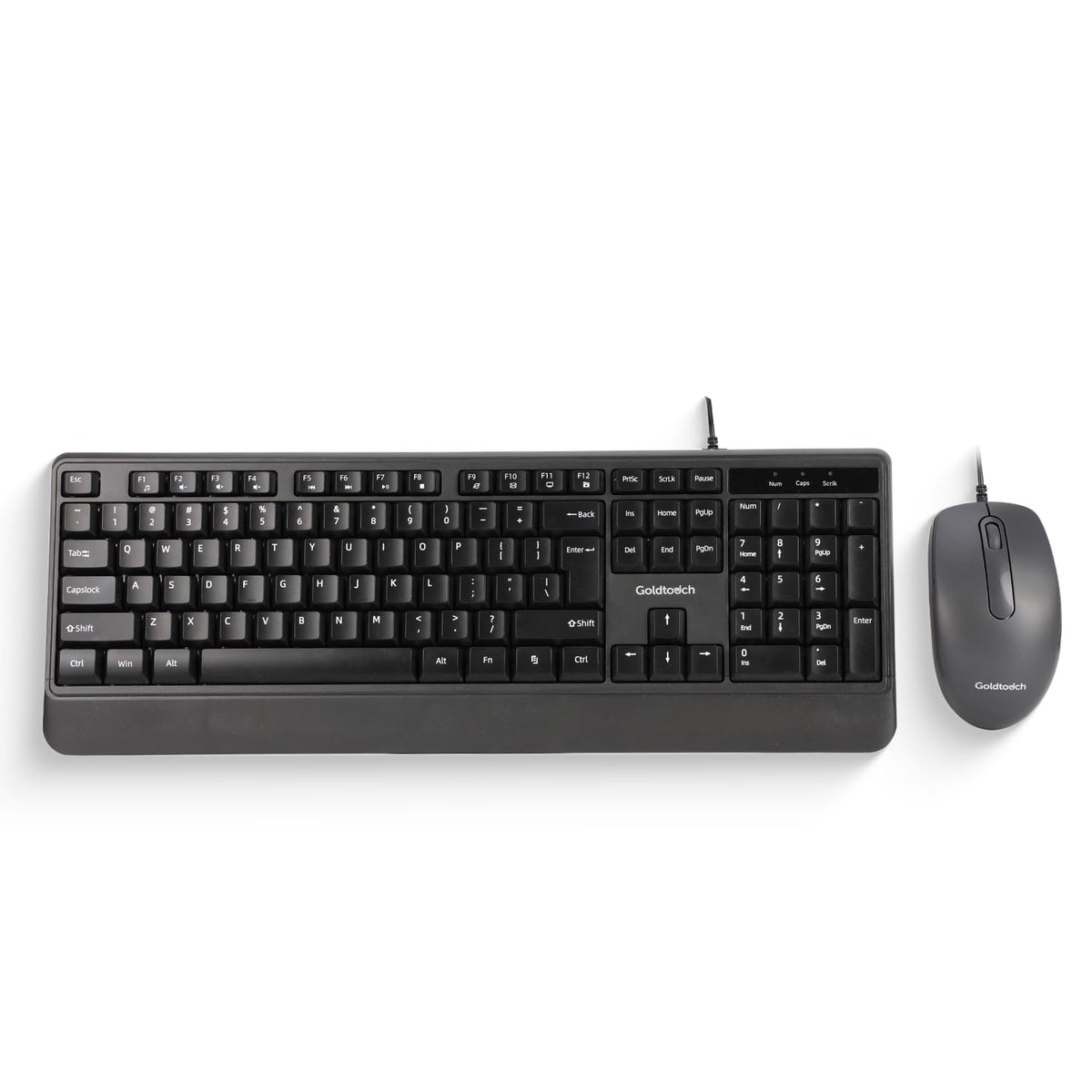 Goldtouch Wired Keyboard and Mouse Combo, USB, Full Size, Black