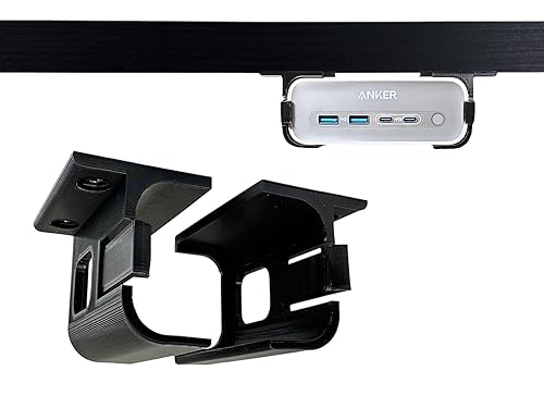 Iron Prints Desk Mount Kit for Anker 525 Charger - Under Desk Mount Brackets with Reversible Clips - Secure Mounting Accessories