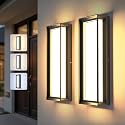 Cylutaes 2Packs LED Outdoor Wall Lights,Dimmable Exterior Wall Sconce 16",3000K / 4000K / 6000K,IP65 Waterproof,Modern Black Outside Light