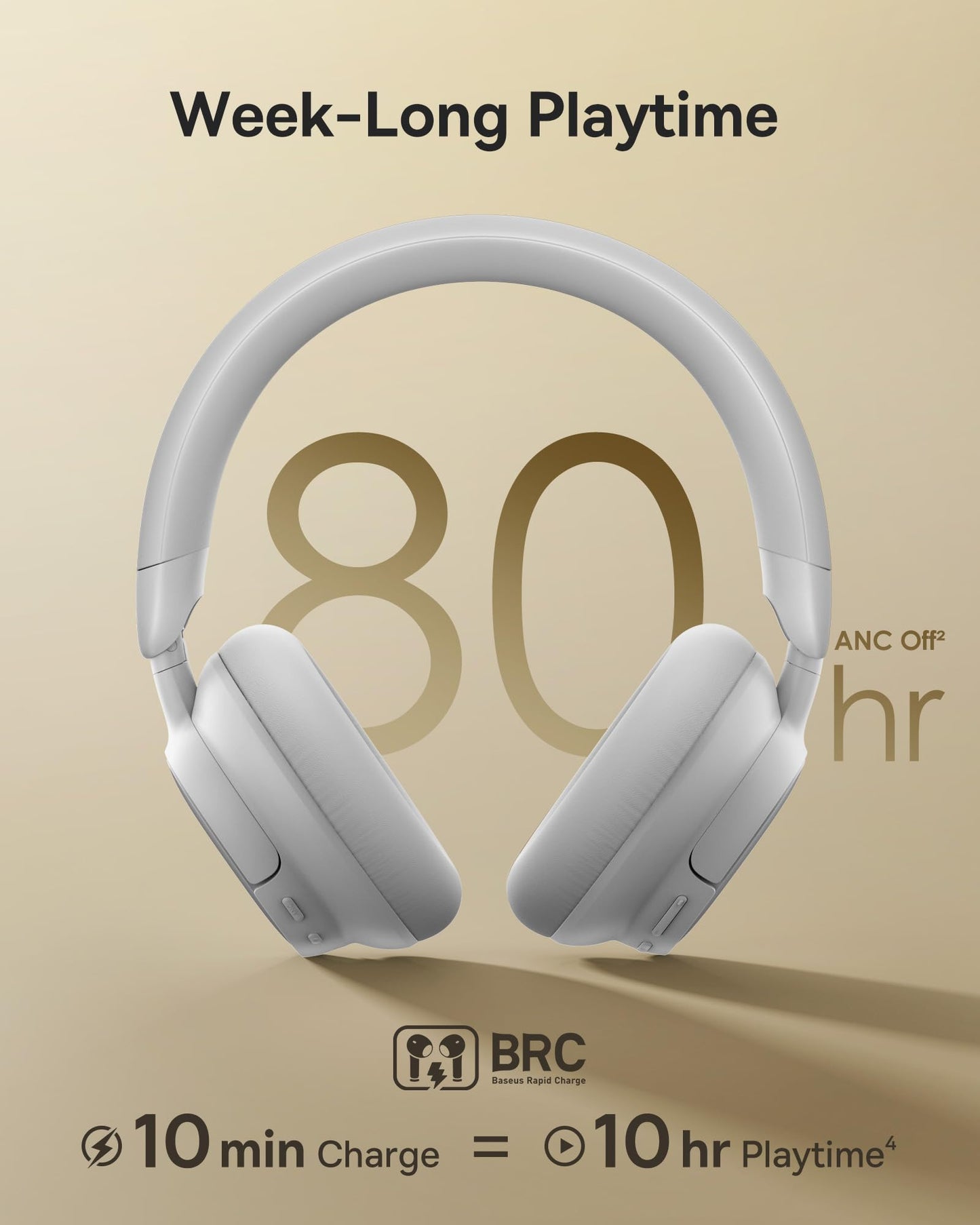Baseus Bowie MH1 Adaptive Active Noise Cancelling Headphones, Real-Time Adaptive Hybrid ANC, SuperBass 2.0, LDAC Hi-Res Sound, 80H Playtime…