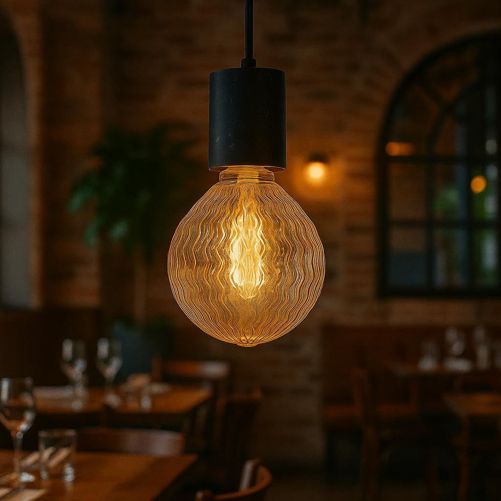 Festive Living 5" RippleLux G125 LED Glass Globe Bulb, E26 Medium Base