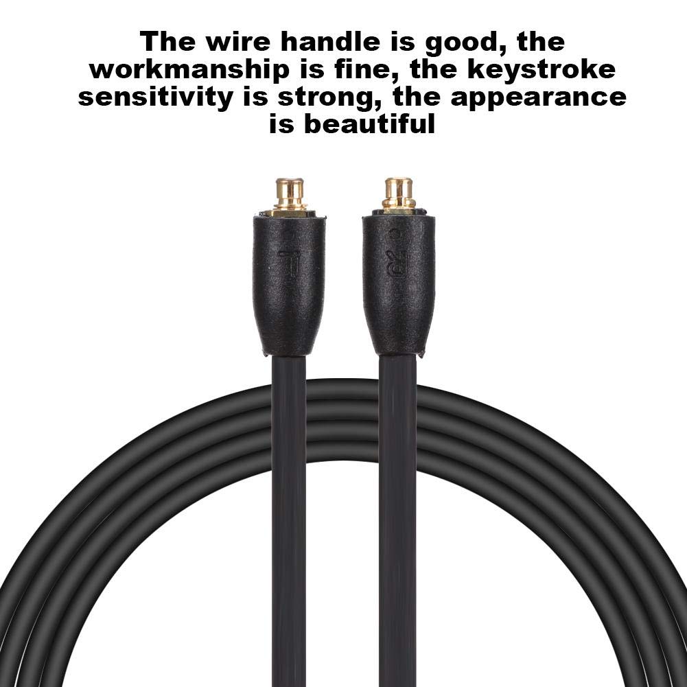 Tangxi MMCX Replacement Headphone Cable, TPE Headphone Extension Cable with 3.5mm Plug for se215 se425 se535 se846 ue900(Black Without mic)