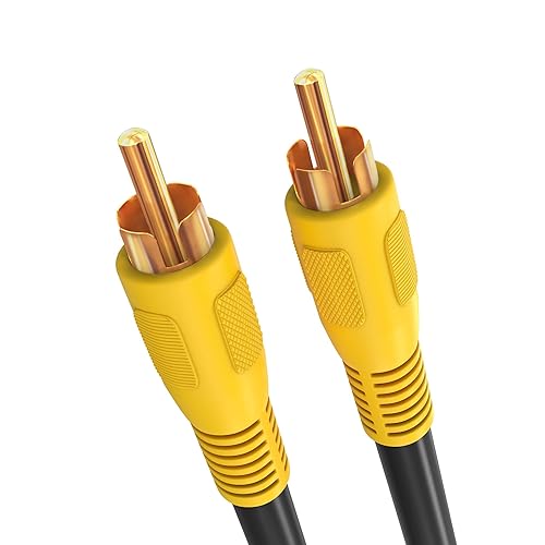 Cmple - RCA Subwoofer Cable 100 ft Digital Coaxial Audio Cable Composite Audio/Video Cord 1-RCA Cable Male to Male Coaxial RCA Cables for Home