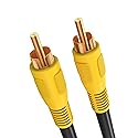 Cmple - RCA Subwoofer Cable 100 ft Digital Coaxial Audio Cable Composite Audio/Video Cord 1-RCA Cable Male to Male Coaxial RCA Cables for Home