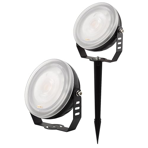 SAMVOL 24W LED Edge-Lit Landscape Spotlight IP67 Waterproof 120V 3000K Thickened Aluminum 270° Adjustable Bracket for Yard Garden Tree Architectural