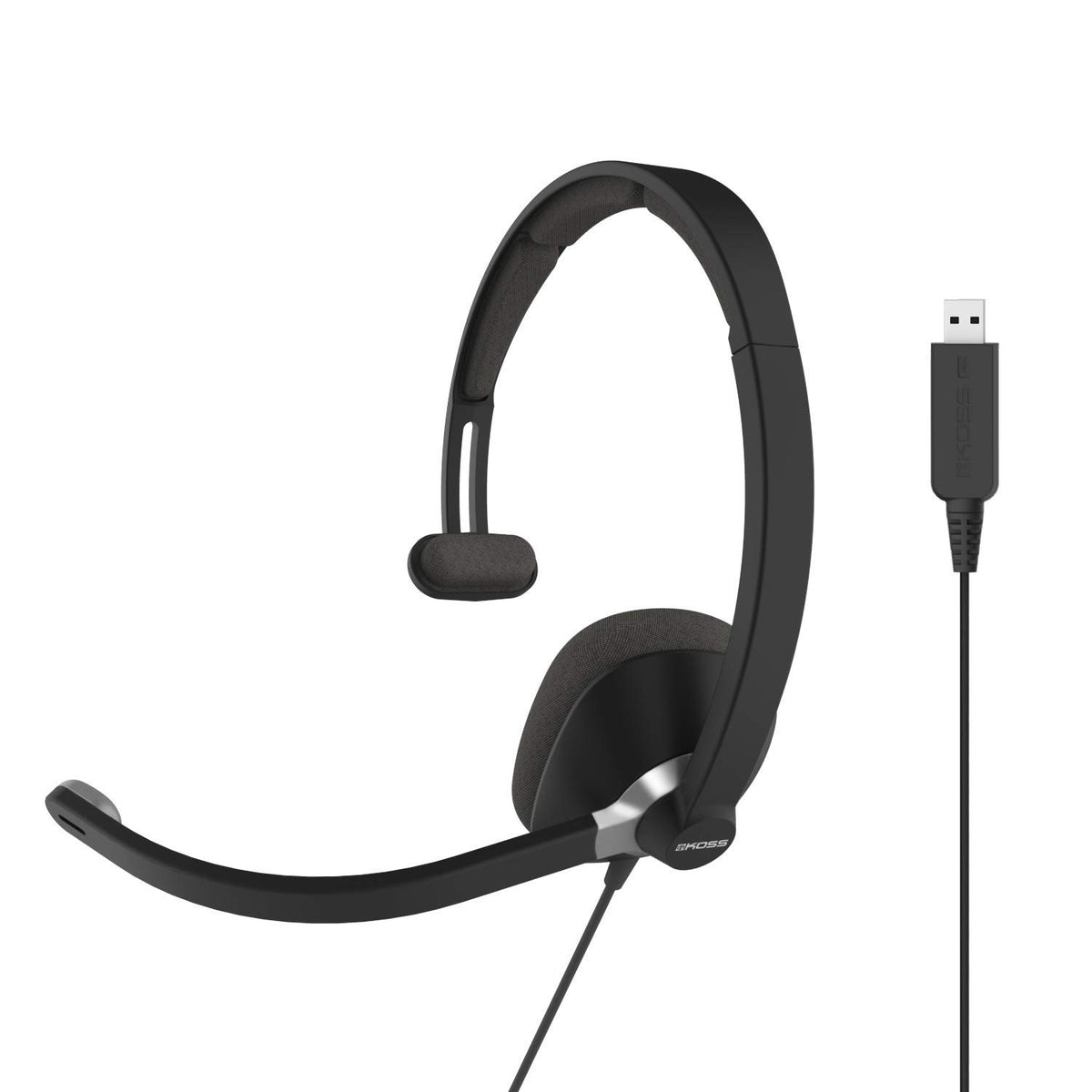 Koss CS295-USB Single-Sided On-Ear Communication Headset, Black, USB-A Plug