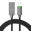 mcdodo Smart LED 4FT/1.2M Auto Disconnect Nylon Braided Sync Charge USB Data Cable Compatible Phone 14/13 Pro Max/12/11/XS Max/XS/8/7/7, 6/6, 6s/6s…