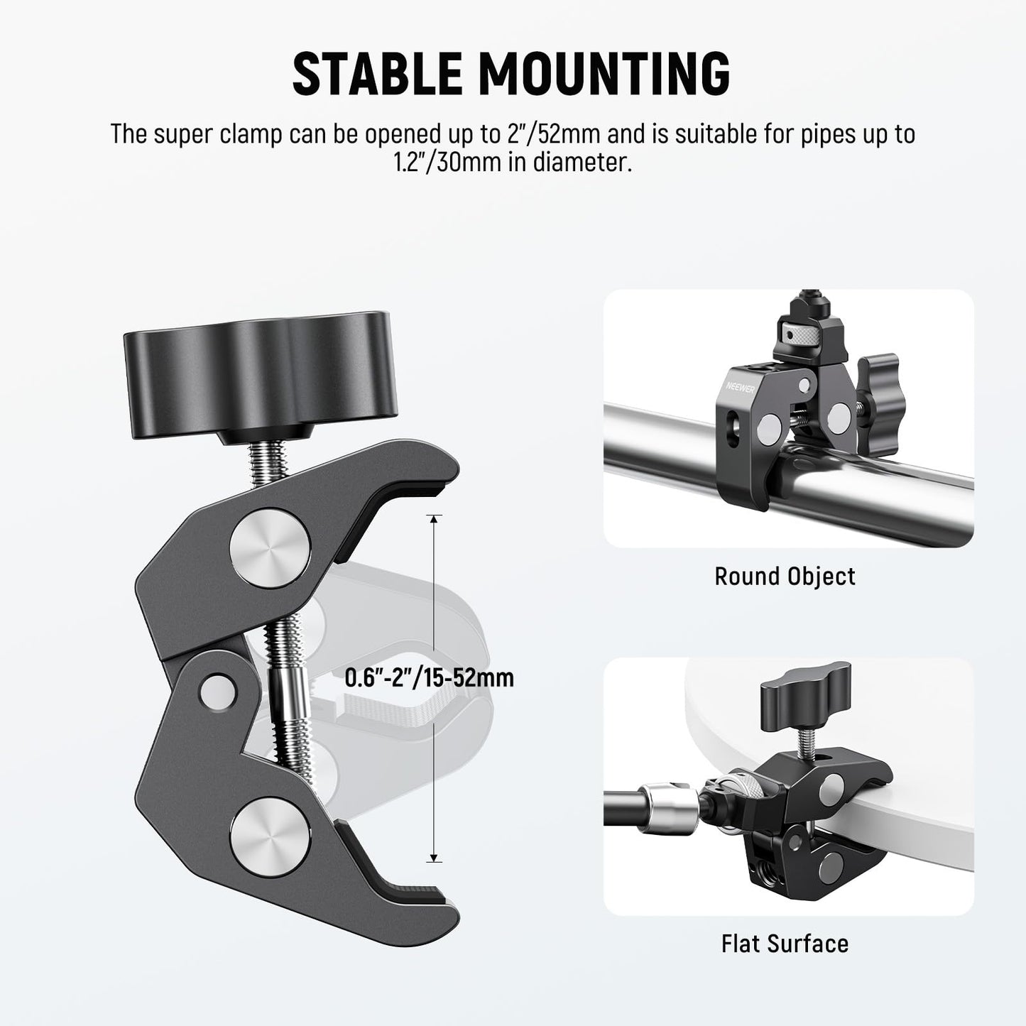 NEEWER 7" Articulating Magic Arm Clamp Mount with Super Clamp, Camera Monitor Mount with 1/4" 3/8" ARRI Locating Pins & Holes for DSLR Action Camera