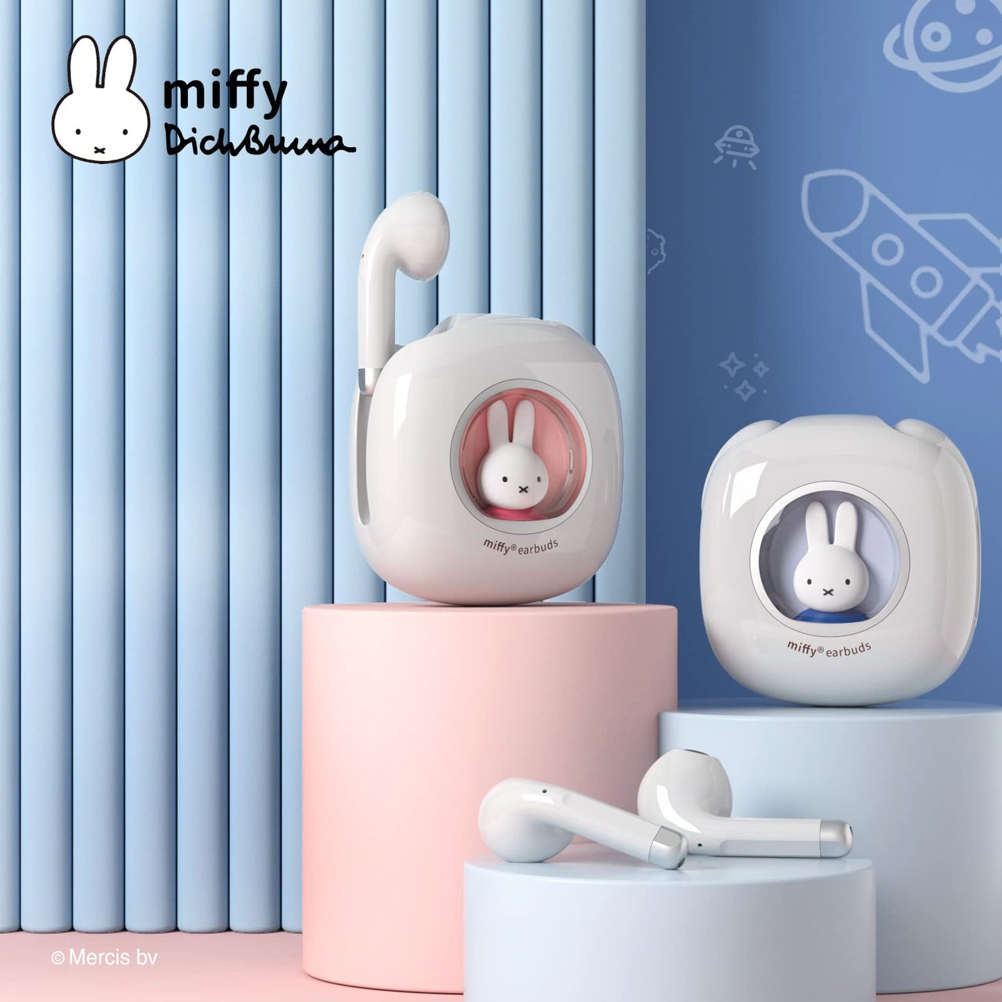 Miffy Bluetooth Wireless Earbuds Headset (Blue)