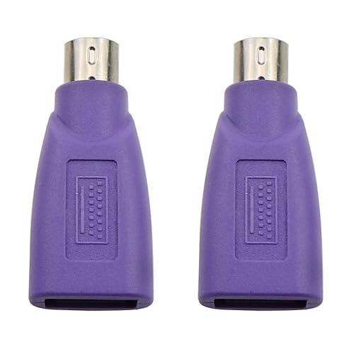 ZZHXSM USB to PS2 Adapter 2PCS Purple USB Female to PS/2 Male Converter Ch adapter for Mouse Keyboard and Bar Code Scanner