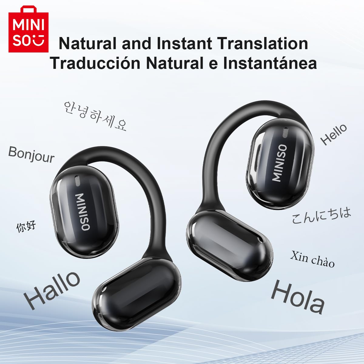 MINISO MS162 Translation Earbuds Real Time OWS Open Ear AI Translator Wireless Bluetooth Earphones Support 150 Languages Translator Earbuds Bluetooth…